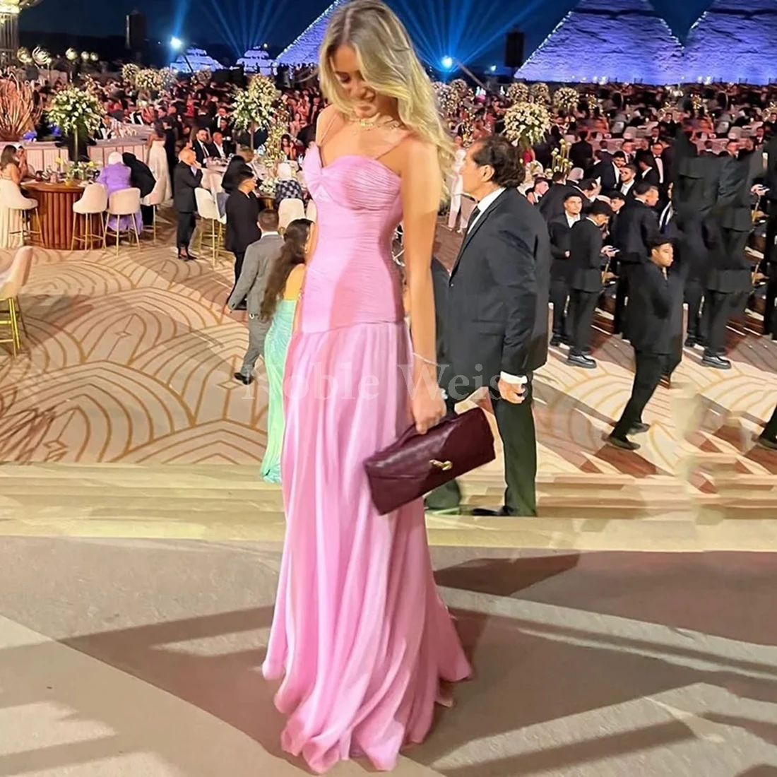 

Шифоновое вечернее платье трапециевидной формы со складками, вечернее платье на заказ