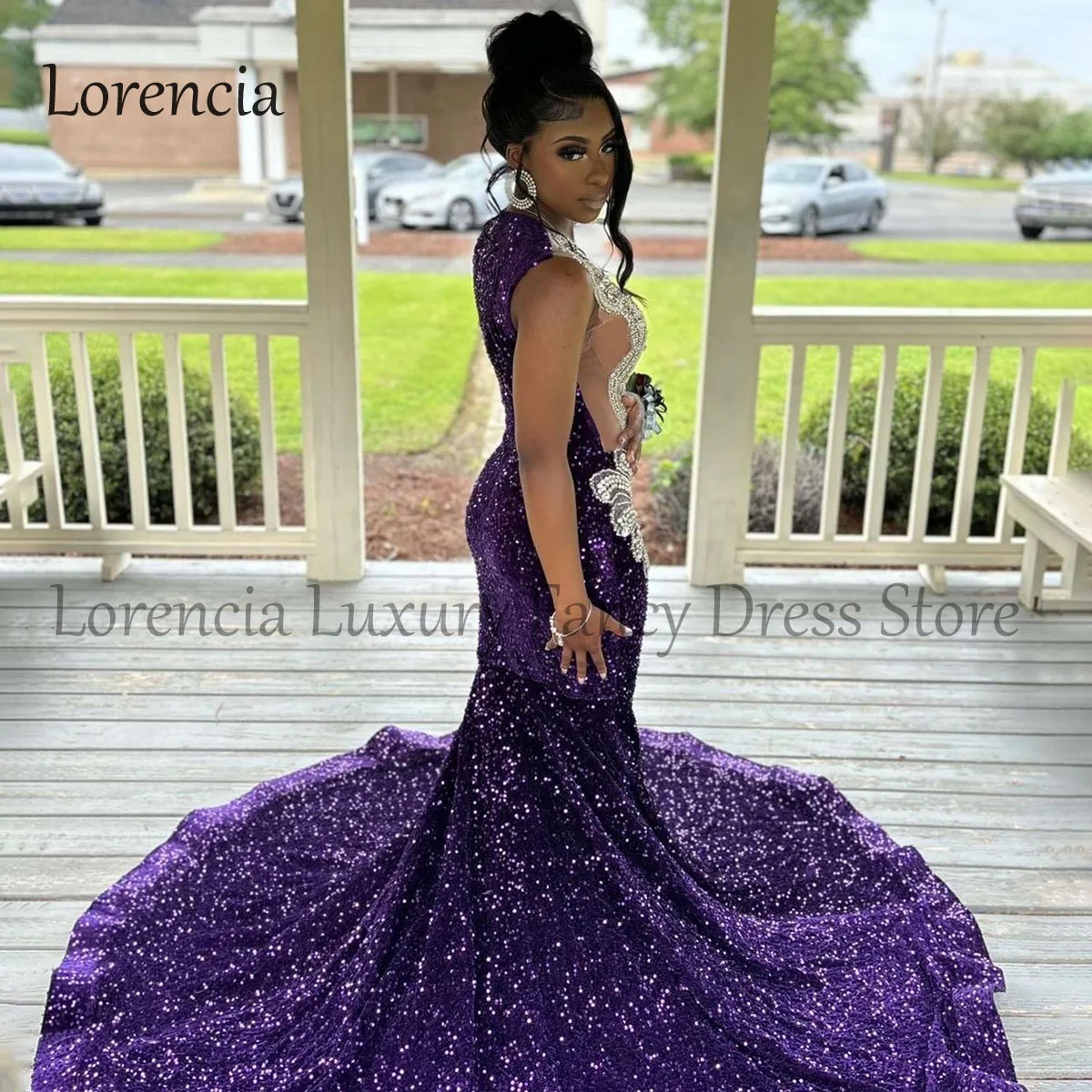 Luxury 2024 Crystals Mermaid Prom Dresses  For Black Girl Rhinestone Evening Party Gown Formal Sleeveless Vestidos De Gala