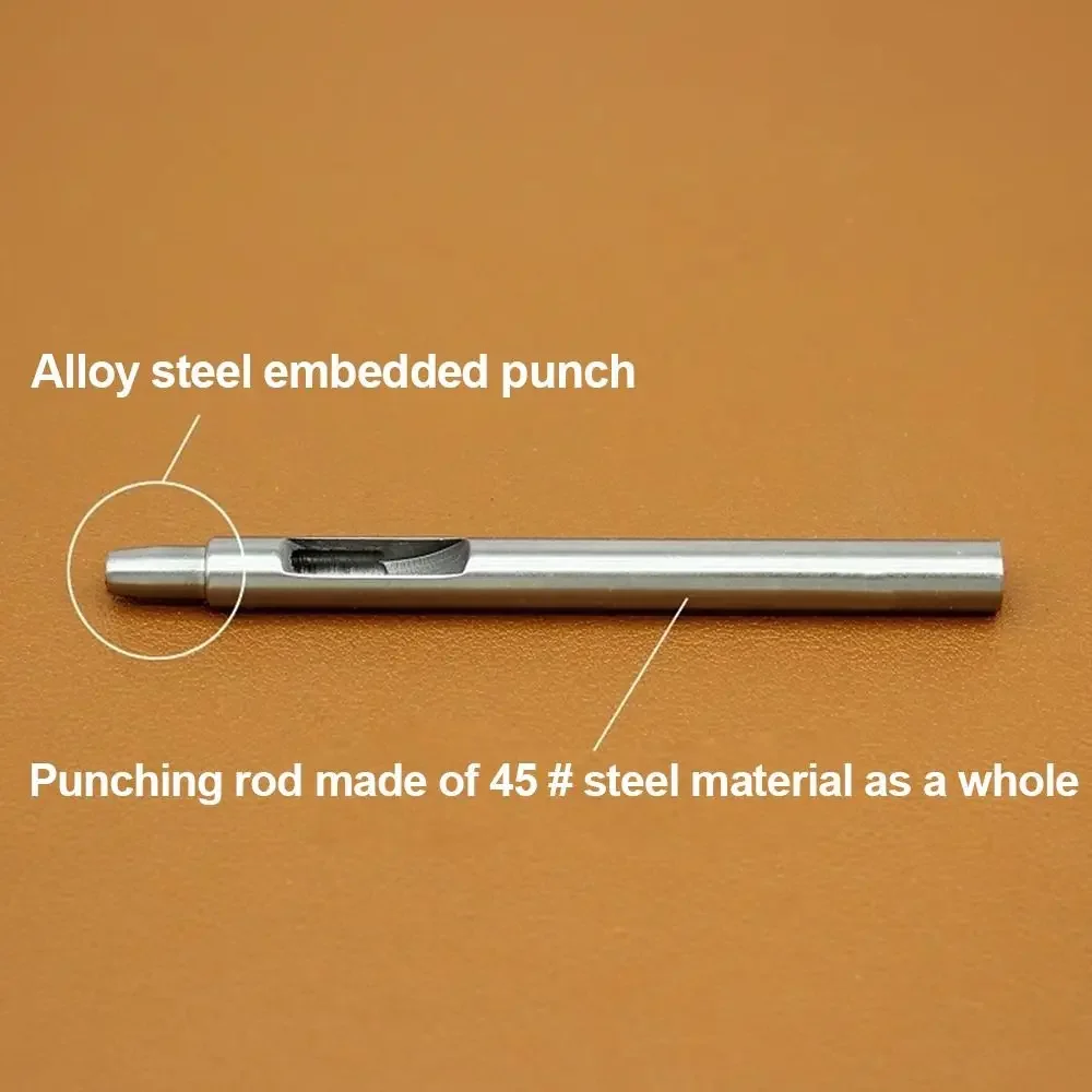 1Pcs Alloy Steel Round Hole Puncher Straight Head 0.5-10mm Leather Craft Tool DIY Leather Punch Sewing Bag Shoes Belt Watch Band