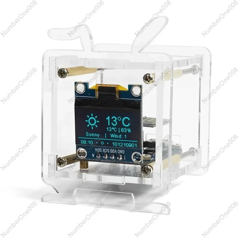 

ESP8266 Mini Weather Forecast Clock Kit Wifi Internet Clock Temperature and Humidity Electronic DIY Welding Exercise