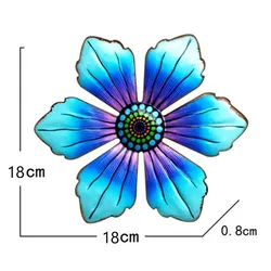 Metalowy kwiat ścienny Rzeźba wisząca na zewnątrz Ozdoba wisząca do ogrodu Dekoracja podwórka Kreatywna dekoracja Niebieski Żółty Zielony Różowy