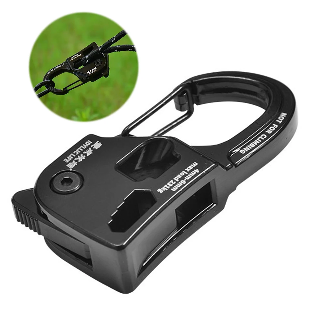 

Rope Tightener Cast Aluminum Hanging Rope Hook Without Knotting Self-Locking Binding Fixed Cam Mechanism Trumpet Outdoor Tools