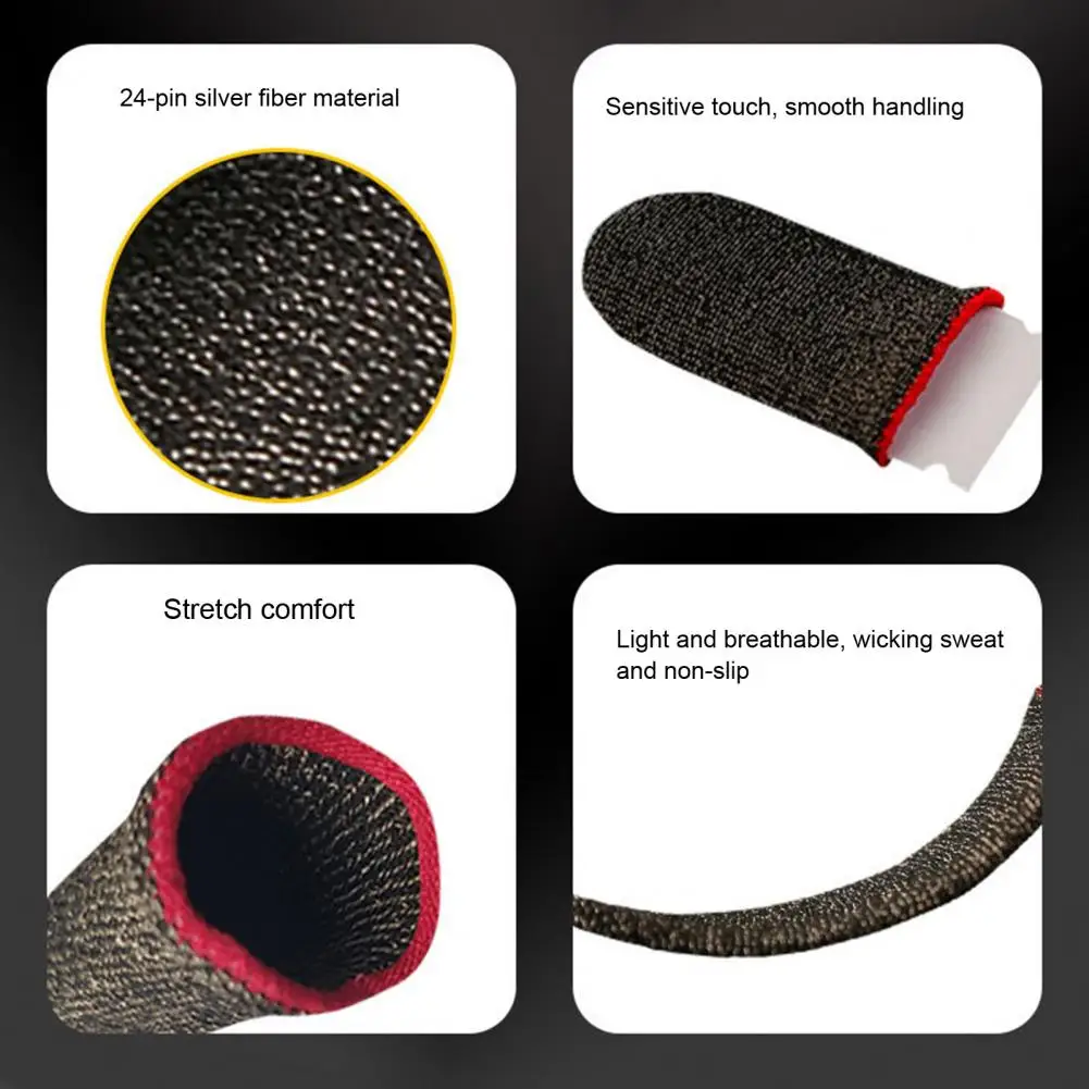 Игровые напальчники для пальцев, ультрачувствительный игровой чехол, улучшенный игровой опыт с тонкими рукавами для пальцев, высокая точность для мобильного телефона