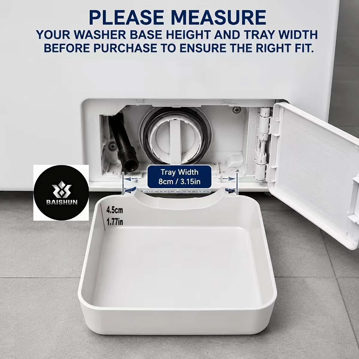 Washing Machine Drain Funnel - Drip Tray for Cleaning Lint Filters, Prevents Water Leaks in the