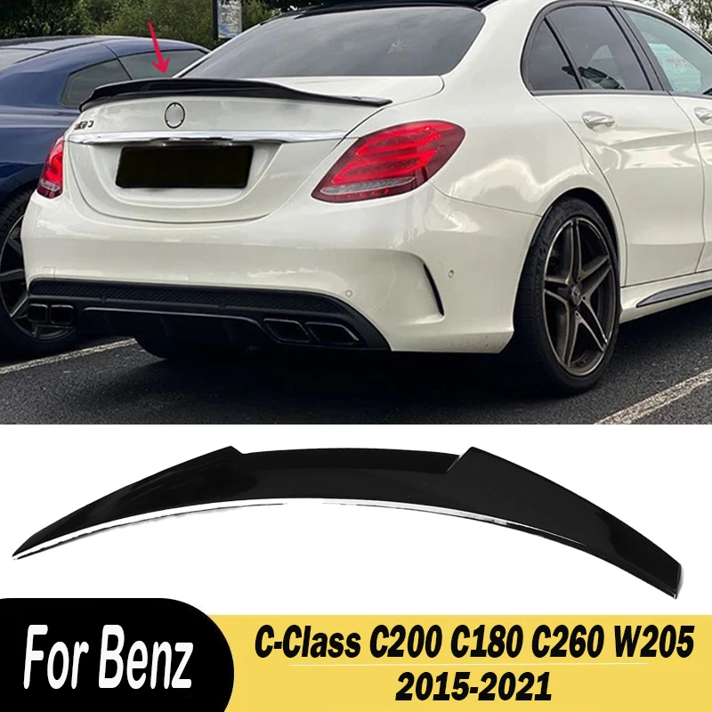 PSM Style Rear Trunk Spoiler Wing For Mercedes Benz C-Class C200 C180 C260 W205 2015 2016 2017 2018 2019 2020 2021