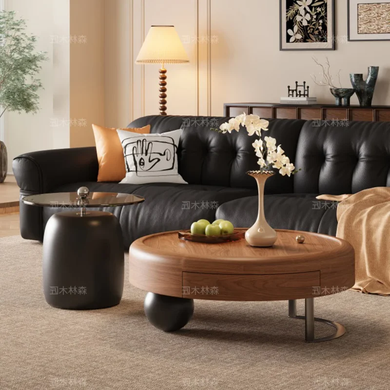 Organizer Designer Coffee Table Dinner Drawers European Style Round Modern Coffee Table Japanese Kaffee Tische Home Furniture