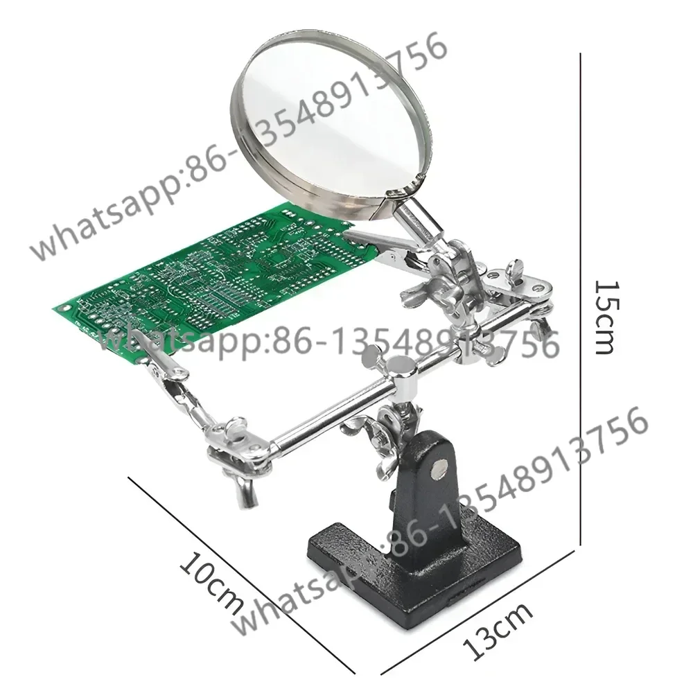 

Третяя рука 5-кратная увеличительная стеклянная подставка для электронных работ, ювелирных часов, ремонт, сварочная паяльная лупа с двойными зажимами