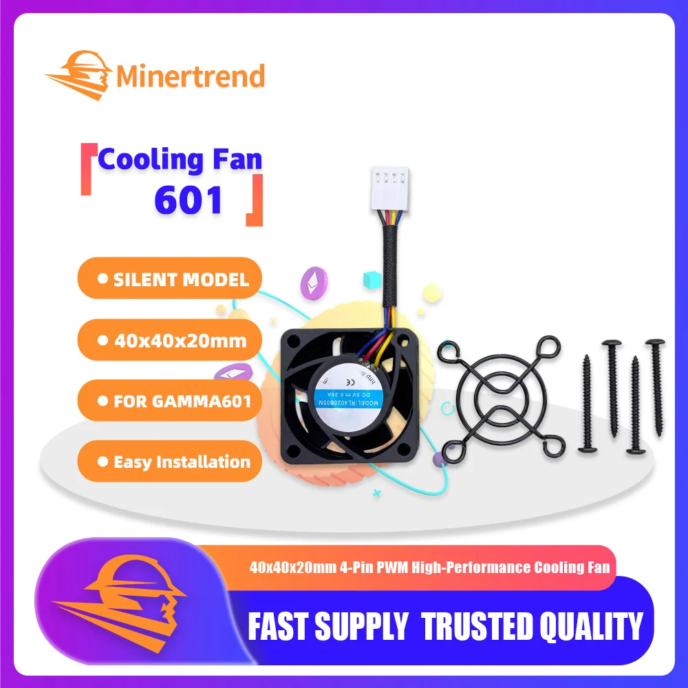 40x40x20mm 4-Pin PWM High-Performance Cooling Fan for Gamma 601/Supra 401/Ultra Mining