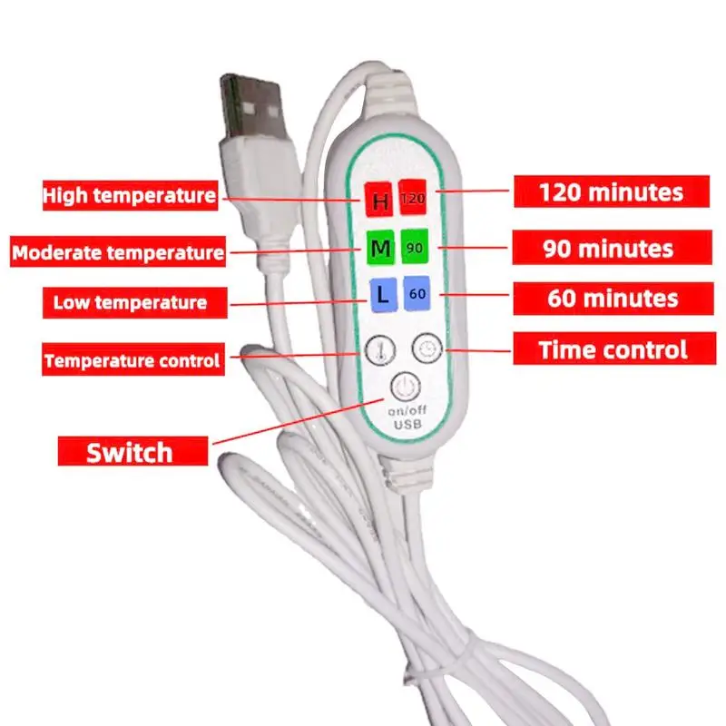 5V USB Electric Heating Shawl Winter Heated Blank 3 Heat Setting With Timing Function Camping tent Heated Blanket For Car Travel