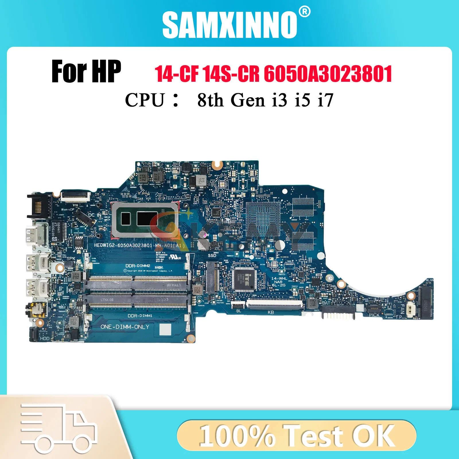 

6050A3023801 с процессором i3 i5 i7 8-го поколения для материнской платы ноутбука HP Pavilion 14-CF 14-CR L38210-601 L38210-001 100% полностью протестировано