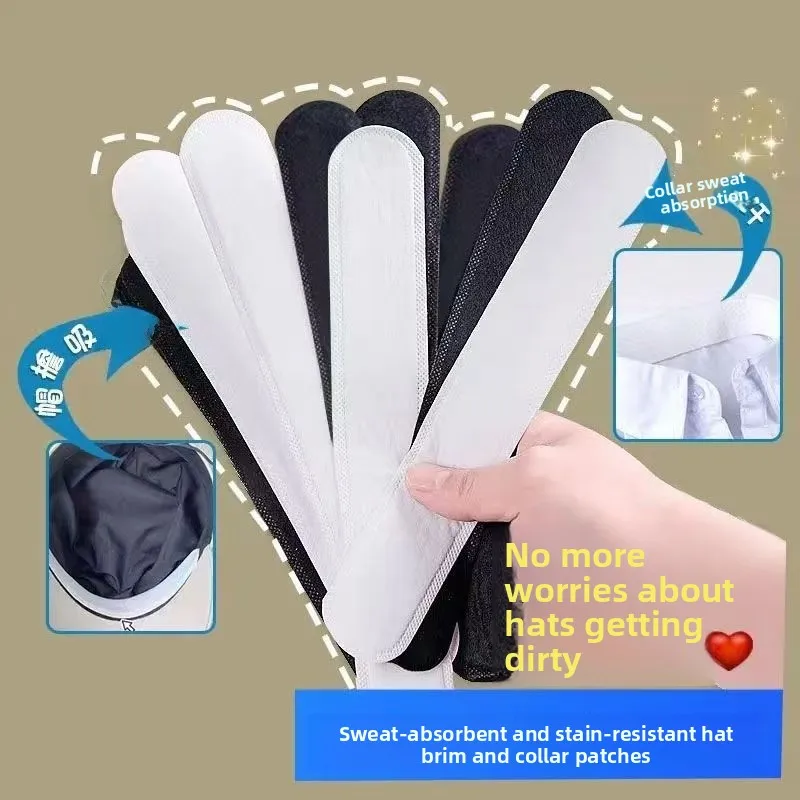 Disposable Cap Liner Sweat Absorbent Hat  Inner Patch Military Training Sweatproof Headband Cotton Unisex Youth Size