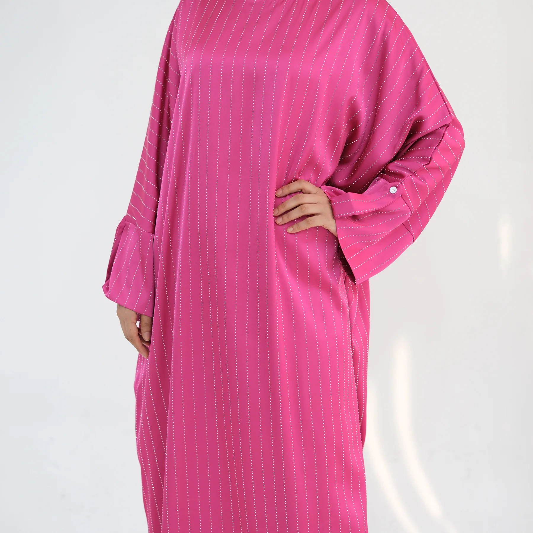 

Shimmer Shiny Satin Abayas for Women Modest Muslim Dress Ramadan Eid Djellaba Islam Clothing Kebaya Robe Caftan Marocain Femme