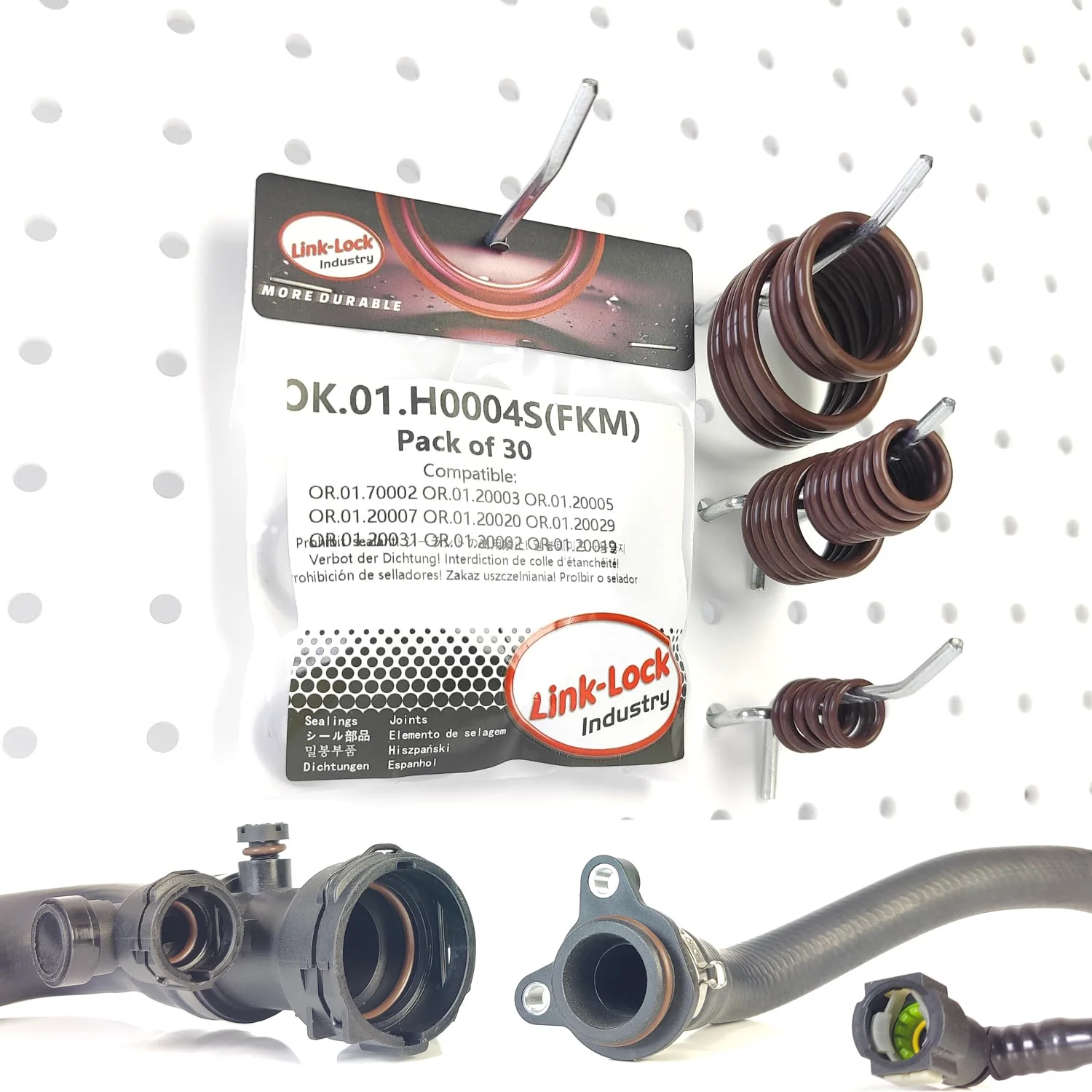 30PCS FKM Viton OK.01.H0004S Engine Coolant Pipe/Water Hose O-Ring Kit 17211742636 17211712354 17227581147 11537545278 for BMW