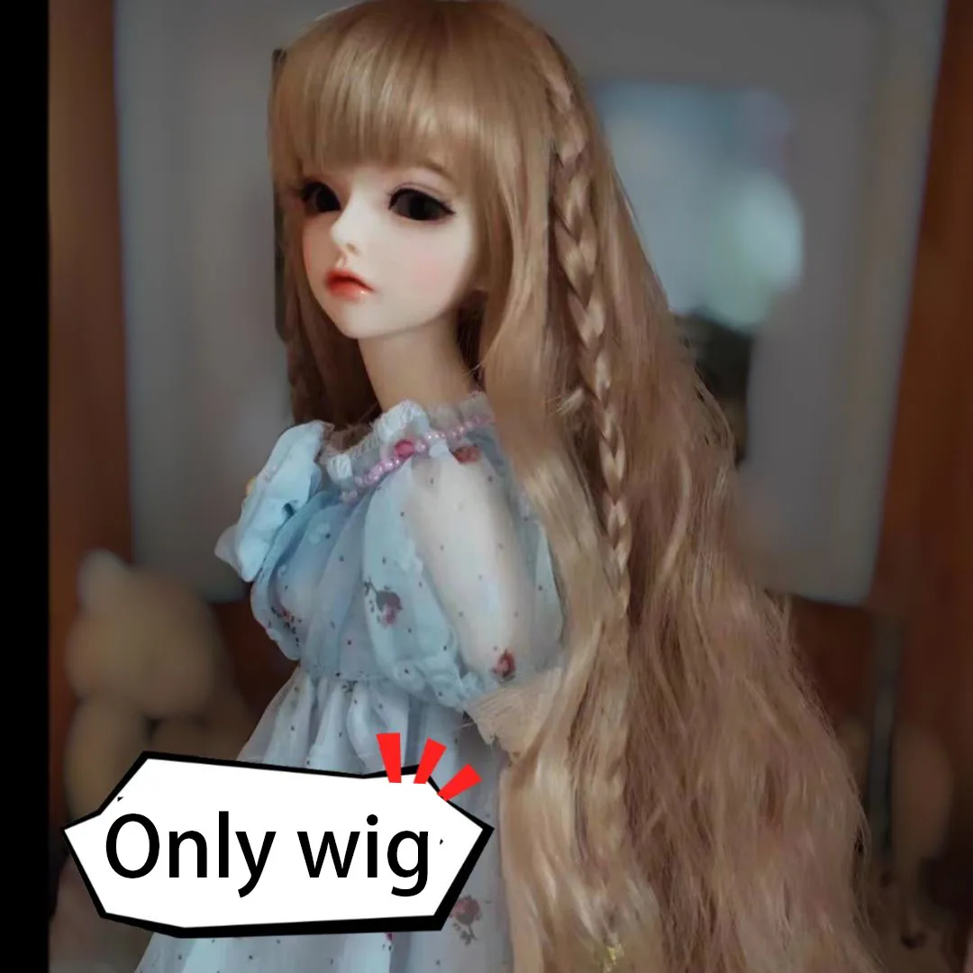 

1/3 1/4 1/6 1/8 ke er BJD jd doll hair high temperature fiber bang Instant noodle roll wig red