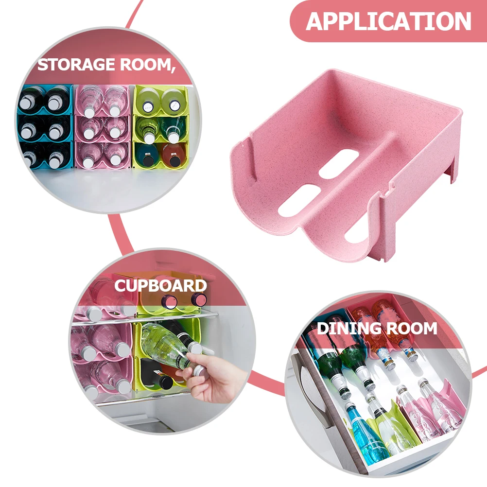 

3 Pcs and Beverage Storage Rack Drinks Office Stackable Multifunctional