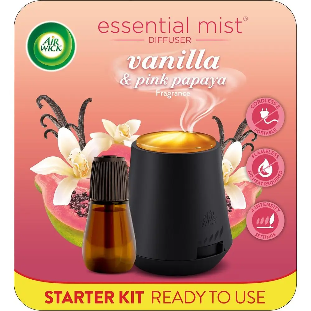 

Essential Mist Kit: Diffuser with Vanilla & Pink Papaya Oils