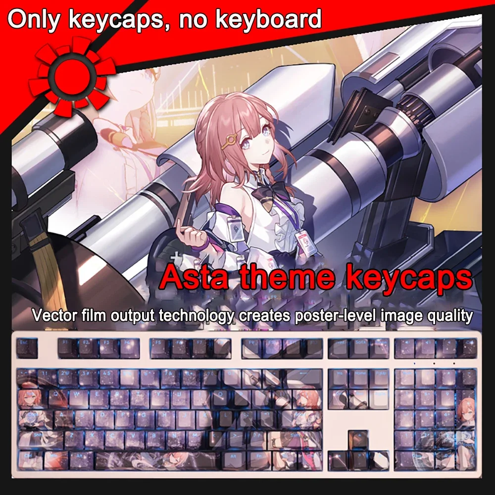 108 Tasten für Honkai Impact Keycap Bronya Zaychik PBT Subbed Cherry Hintergrundbeleuchtete Tastenkappen Anime-Tastenkappen für ANSI 61 87 104 108 Layout – Detail 3