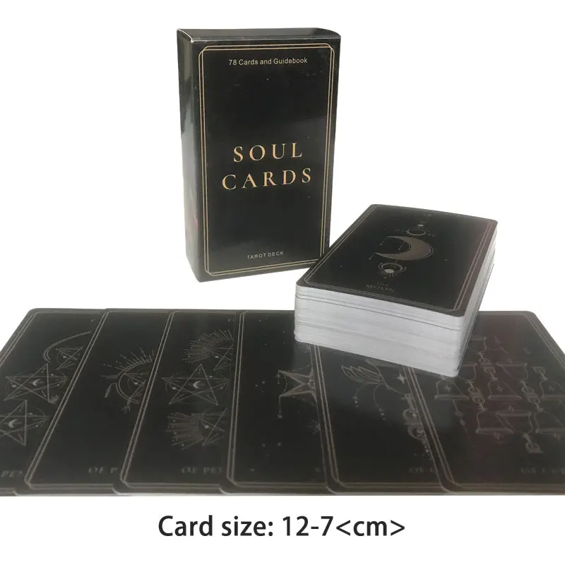 Vendite calde Mazzo da 12-7 cm: Soul Tarot Oracle Card Fate Divination Carta di profezia Gioco per feste in famiglia Giocattolo Tarocchi Brochure