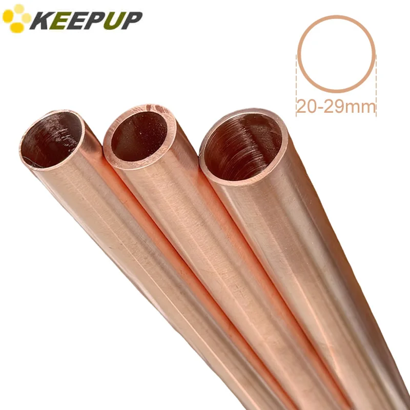T2 Copper Tube Straight Round Pipe for Industrial DIY Outer Diameter 20 21 22 23 24 25 26 27 28 29 mm ID 26 23 20 19 18 17 16 15