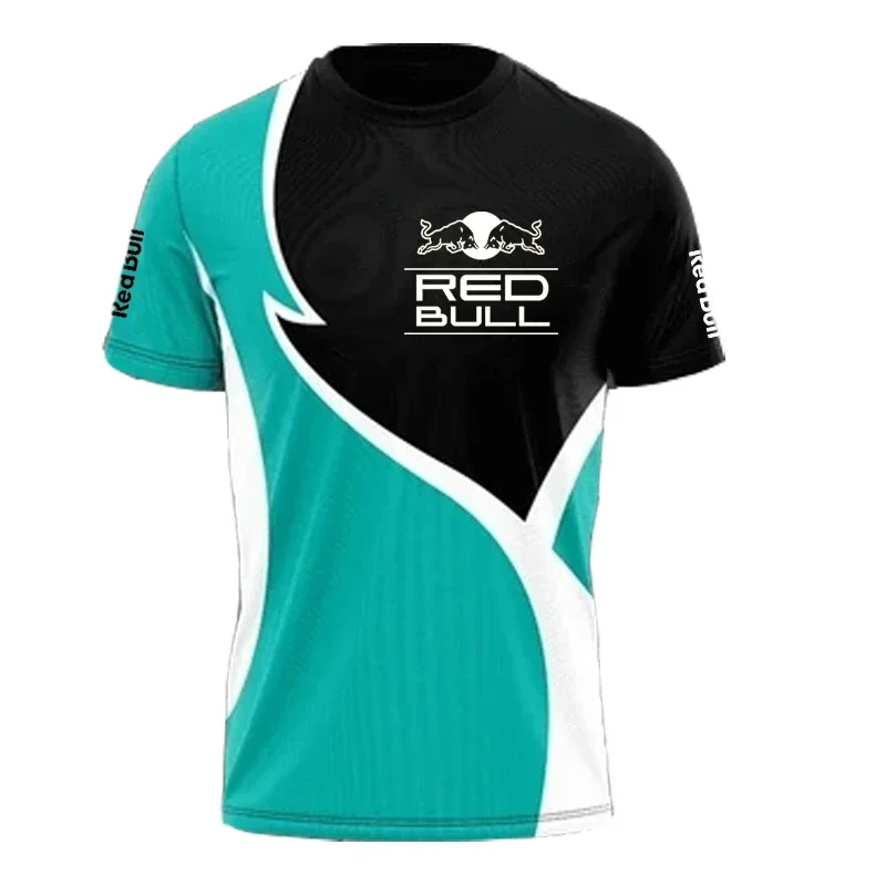 Summer Men's T-shirt Outdoor Sports Jogging Fitness Training Quick Drying Breathable Cycling Suit Short Sleeved Red Bull Tops image 2