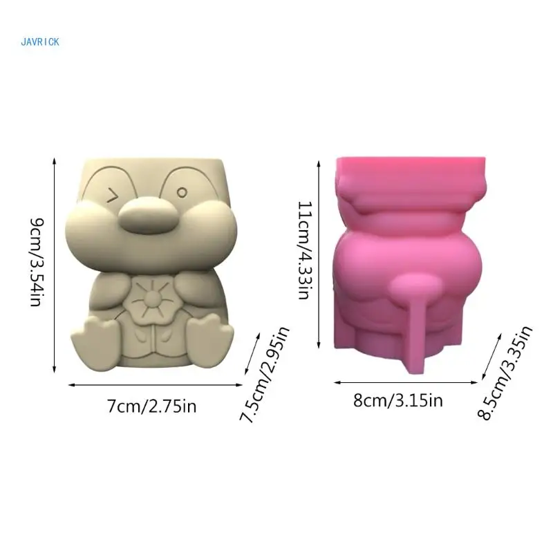 Flower Pot Silicone Mold Concrete Cement Penguin Flowerpot Mould Plaster Molds Cup Epoxy Resin Mold