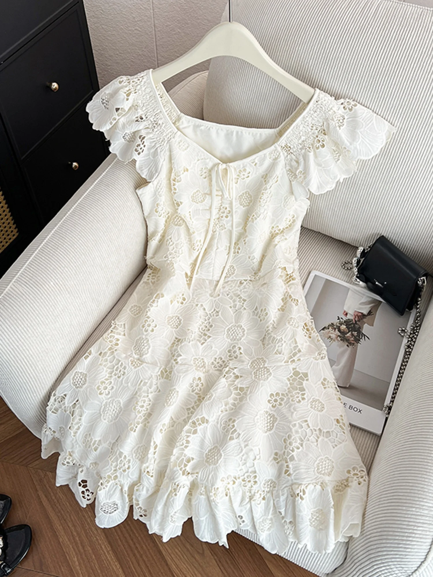 Ele ارتفاع الخصر ألف خط الدكتور المرأة Faionable سليم صالح تفريغ الدانتيل ort Sve V-Ne Dr صيف جديد Sle