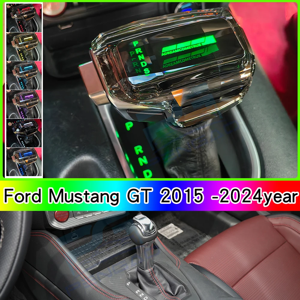

For ford mustang LED crystal Gear shift knob interior personalized modification Interior colorful dient luminous gear handle