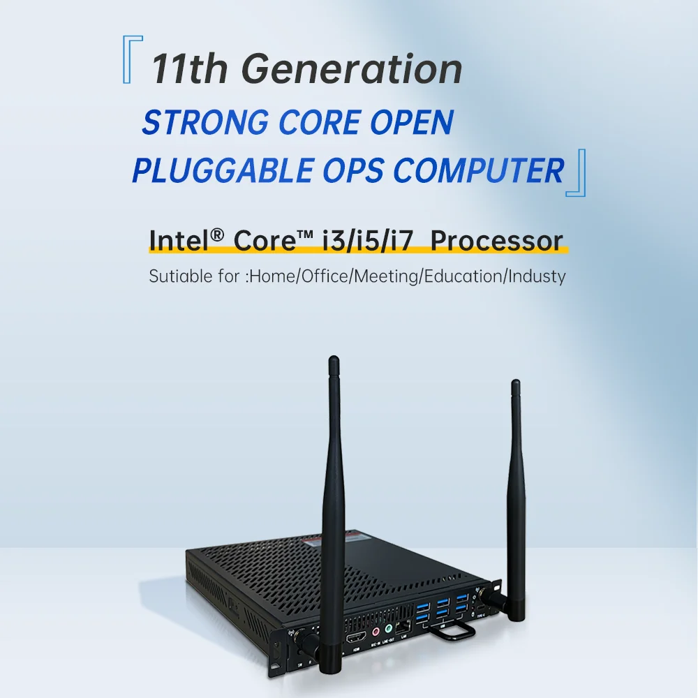 Black Standard Ops Pc Module with I7 12th Gen 8+256G Embedded PC for School Home Interactive Whiteboard OPS Mini PC