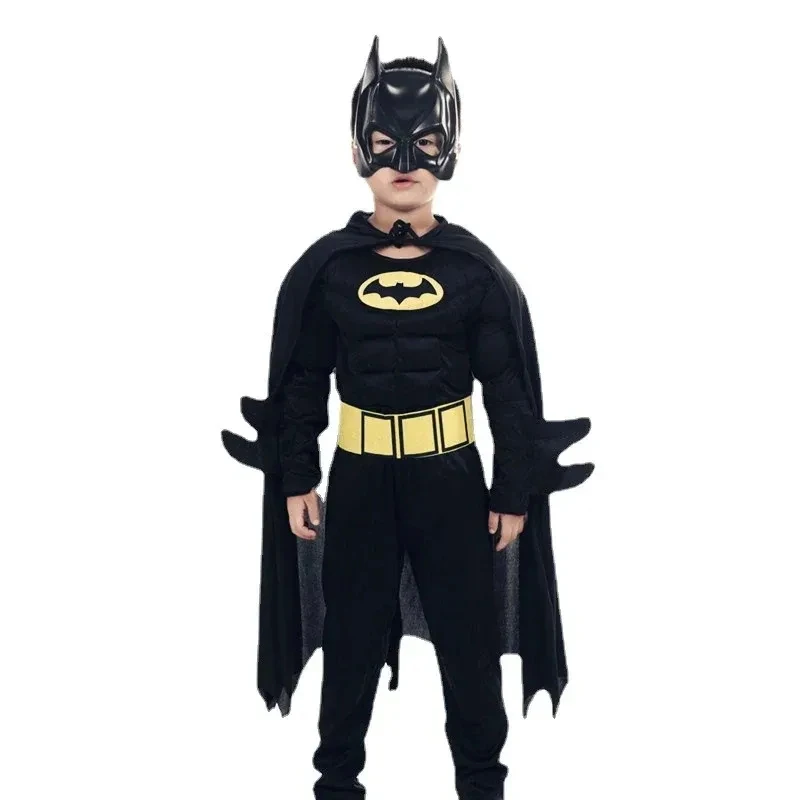 

♥Halloween Cosplay Costume Bat Jumpsuit Hero Suit with Cape Mask Men Superhero Wayne High quality CarnivaNew 2026 Topspeed Cos