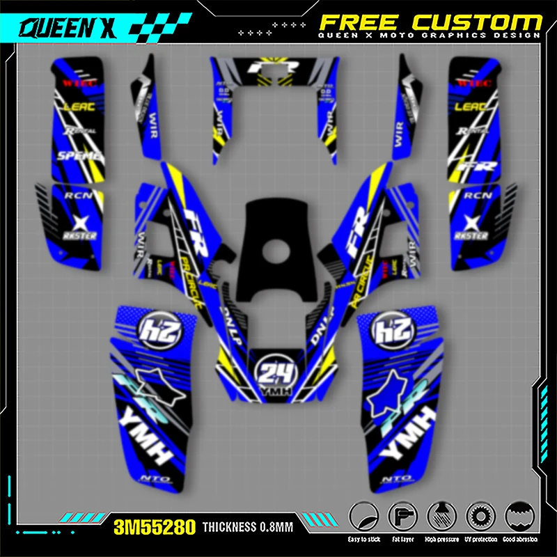 

Queen X MOTOR For YAMAHA WARRIOR 350 Full Fairing Motorcycle Graphics Decals Stickers Kits 001