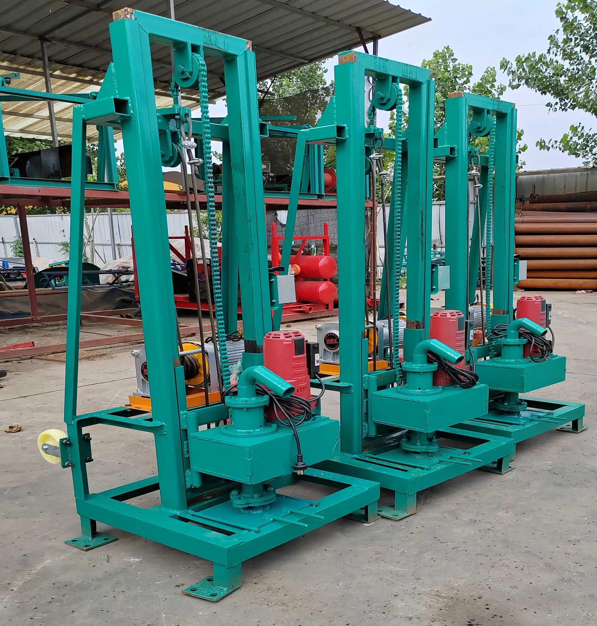 

Portable 4 KW Telescopic Frame Electric Drill Rig Water Wells Rock Drilling Construction Farm Industries 220V Motor Pump New