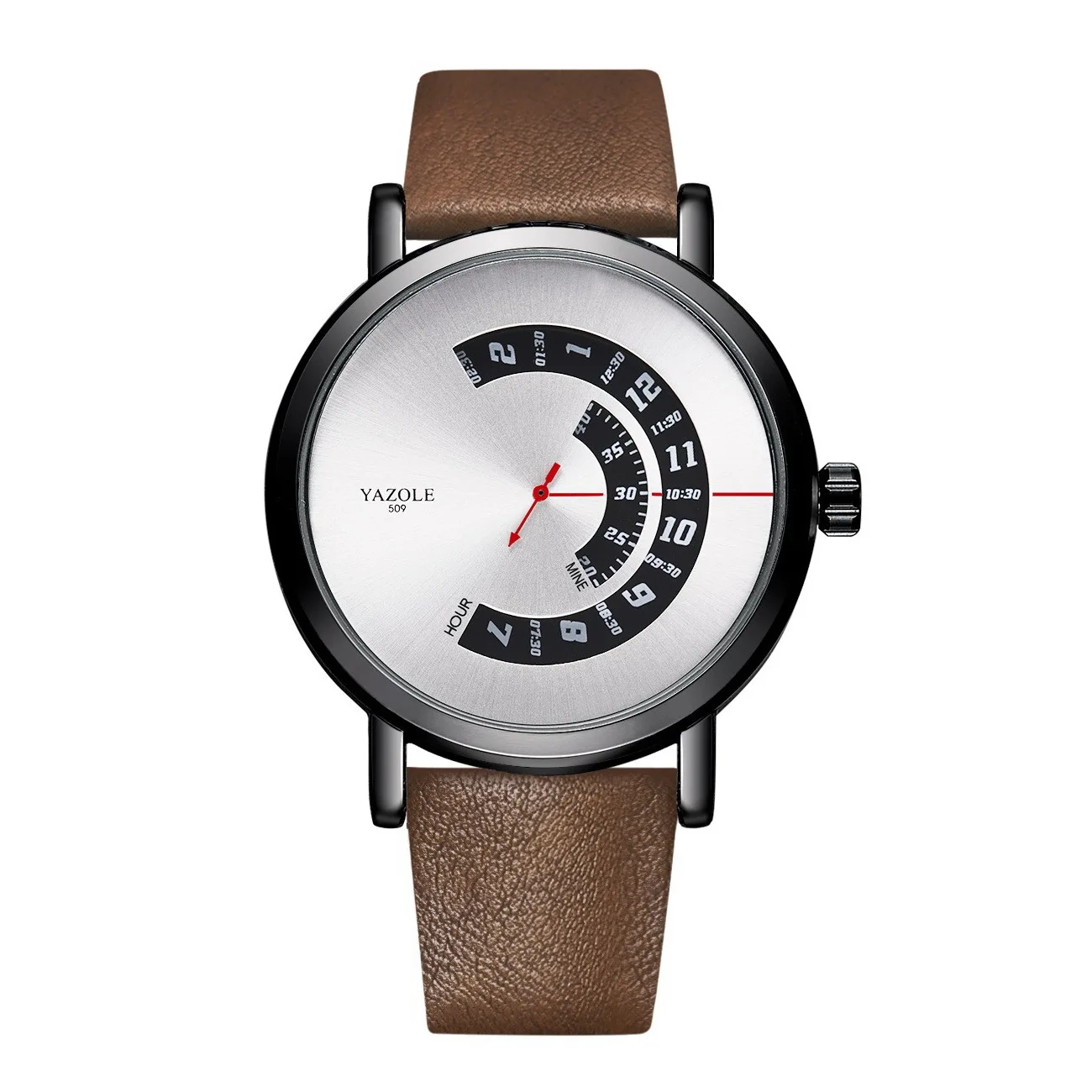 ساعة عصرية غير ميكانيكية للرجال كوارتز تناظرية ساعة معصم بتصميم إبداعي ساعة رائعة وجه مقاومة للماء على طراز الشارع