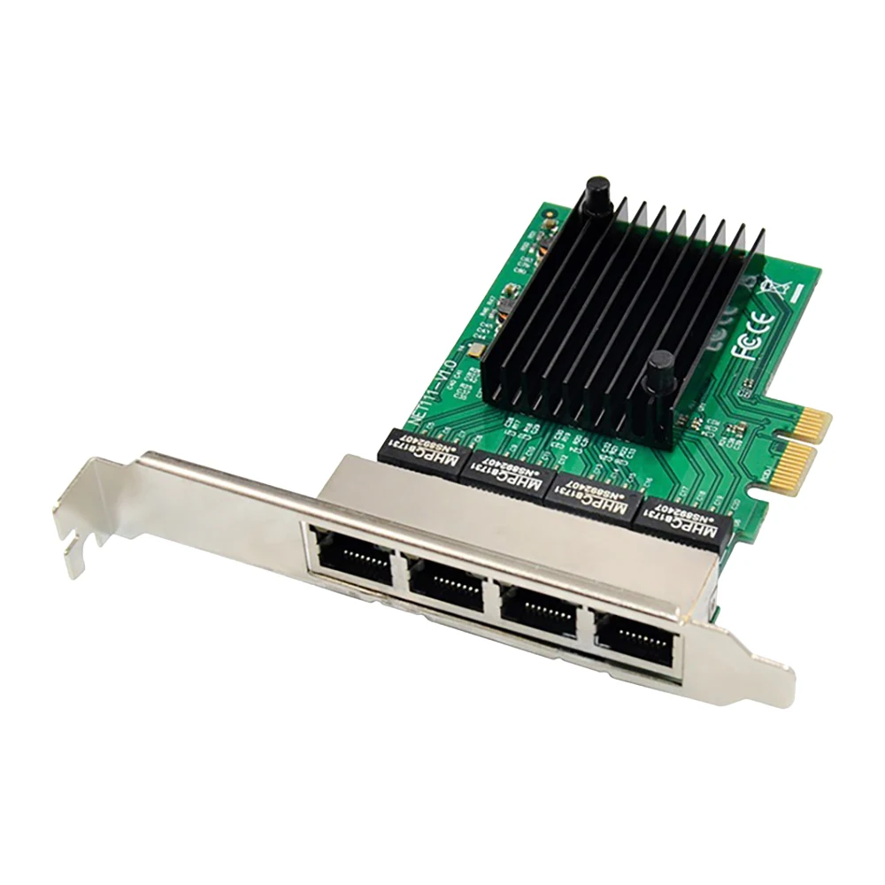 

PCIE Network Card PCI-E X1 4 Port Gigabit Ethernet Server Network Card Adapter for Love Fast Sea Spider ROS Soft Router