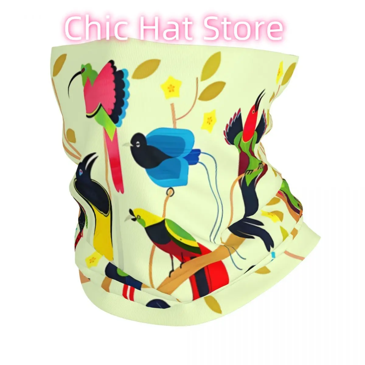 

Райский шарф с птицами, шейный платок, маска для лица, полиэстер