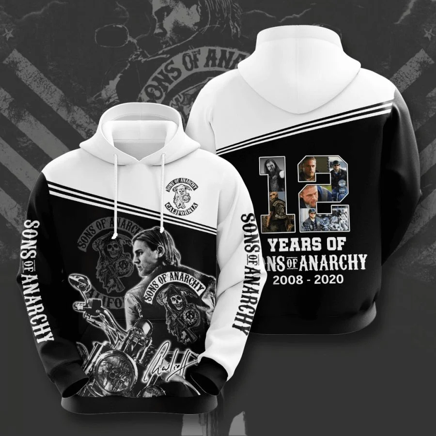 New Fashion Sons of Anarchy Men's Hoodies Sweatshirt 3D Print Man Women Street Pullover Oversized Gothic Vintage Men Hoodie Coat