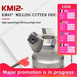 KM12 KM12-50-22-4T for SEKT1204 Carbide Insert Clamped Fast Feeding Alloy End Mill Milling Machining Slab Face Milling Cutter
