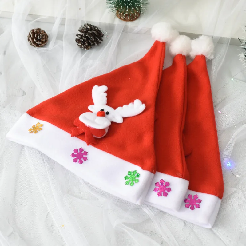 2022 Merry Christmas Hat New Year Navidad  Cap Snowman ElK Santa Claus Hats For Kids Children Adult Xmas Gift Decoration