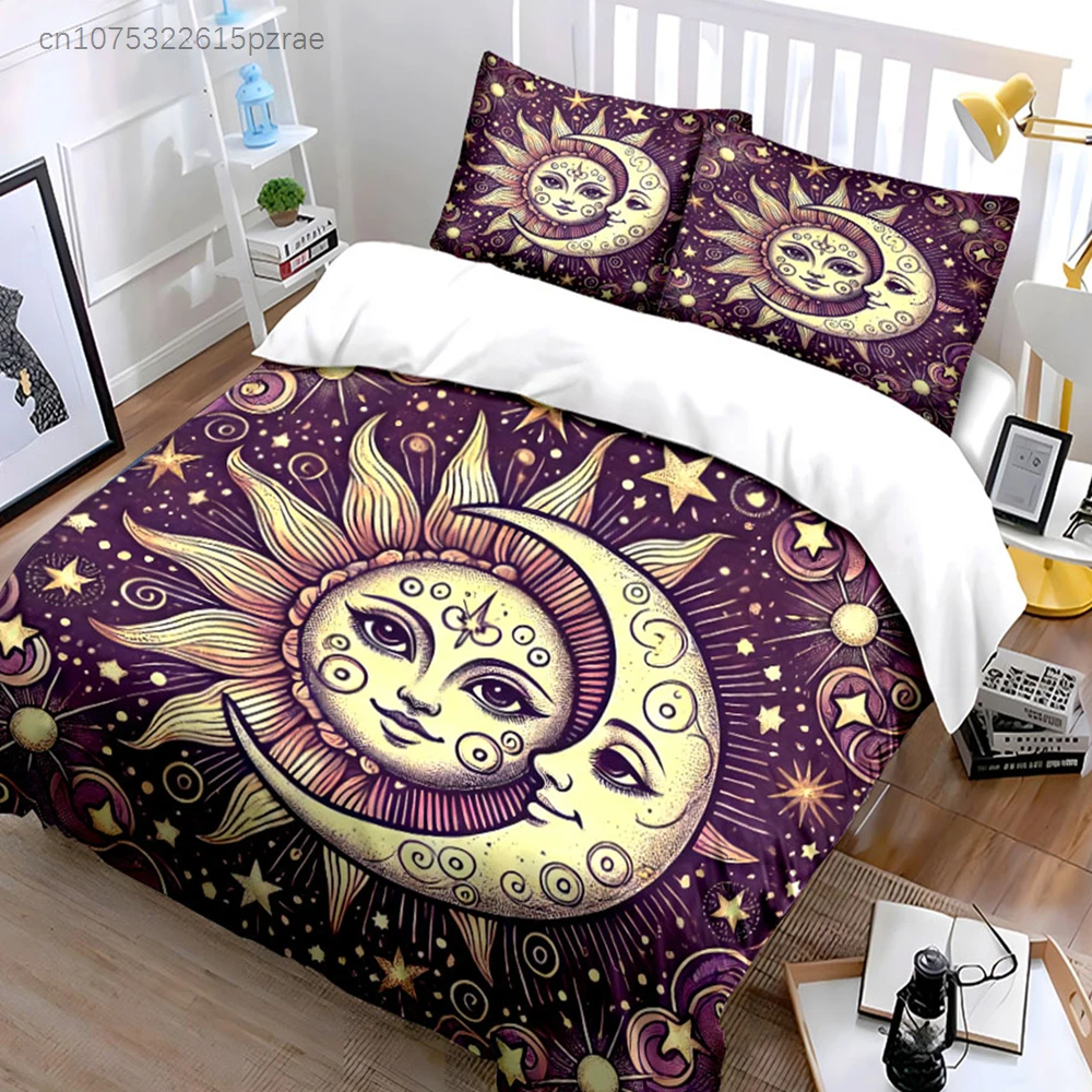 Sun Moon Stars Tapestry Set Multiple Sizes kid's And adults' Bedroom Exquisite 3PC Bedding set, Gift