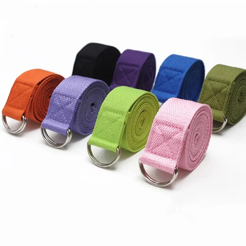 

Yoga Strap Cotton Exercise Yoga Belt Adjustable Woven Stretch D-Ring Buckle Fitness Stretching Bands Pilates Rope 183*3.8cm Yoga