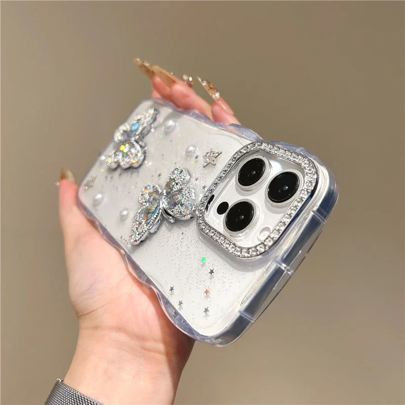 For Samsung Galaxy A36 A57 A27 A35 A55 A54 A15 A56 A17 A53 5G Butterfly Protection Silicone Phone Case Soft Clear Cover Cases