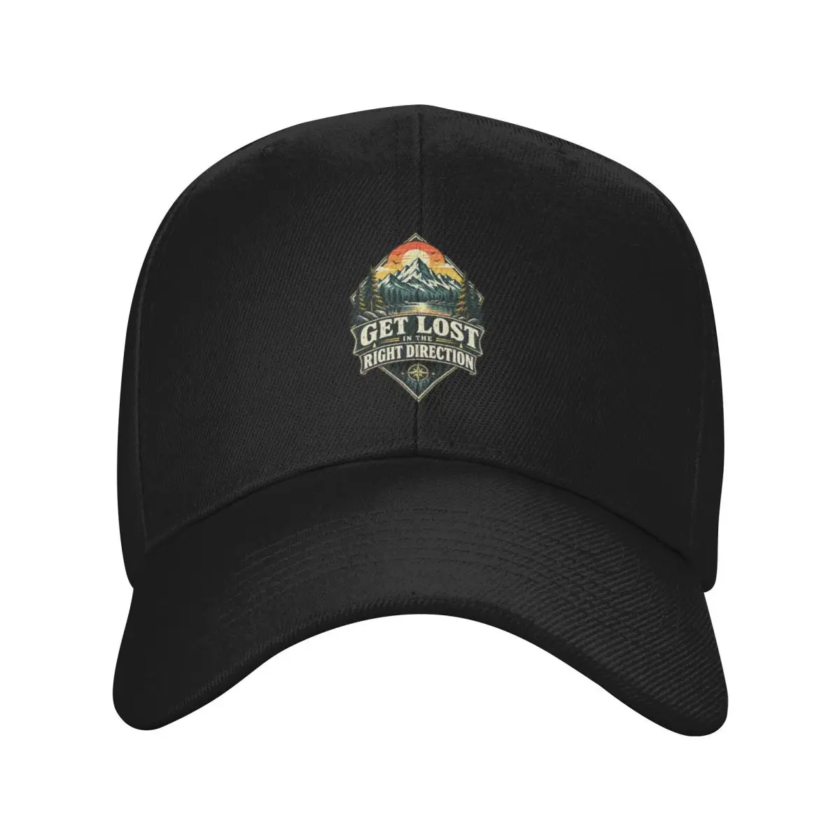 Fashion Get Lost In The Right Direction - Retro Hiking baseball cap Vintage Distressed Visors