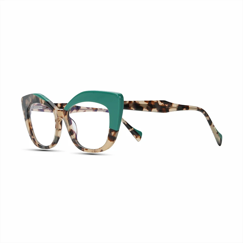 

Women's Vintage Multicolor Cat Eye Glasses Fashion Classic Brand Designer High Quality Acetate Frame Metal Hinges Clear Lenses