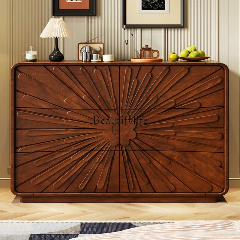 

North American Cherry Retro Bucket Cabinet American Wall Living Room Storage Storage Locker