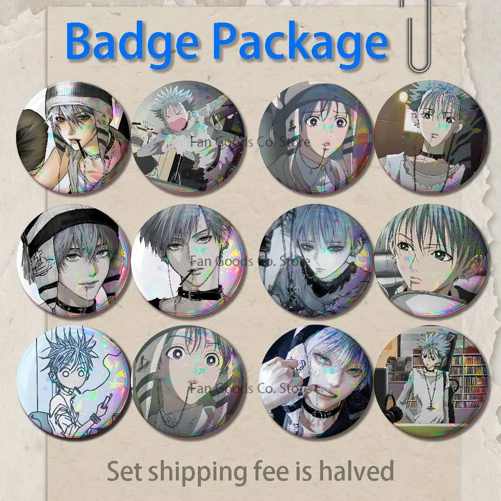 N-Nana O-Okazaki Shinichi Brooches for Backpack Accessories 25,32,44,58,75mm Round Enamel Pins 2-piece set Cartoon Anime Badge