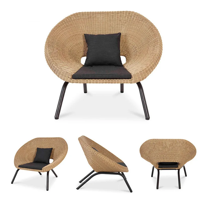 Garten Rattan Stuhl Outdoor Rattan Sofa Kombination Balkon Rattan Kunst Sofa Couchtisch Outdoor View Möbel