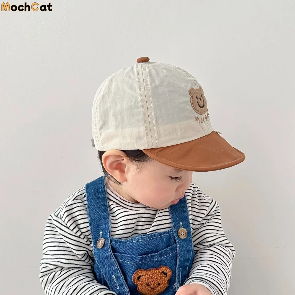 

Korean Summer Bear Baseball Cap Soft Quick-drying Baby Peaked Hat Thin Breathable Children Sunscreen Cap Toddler
