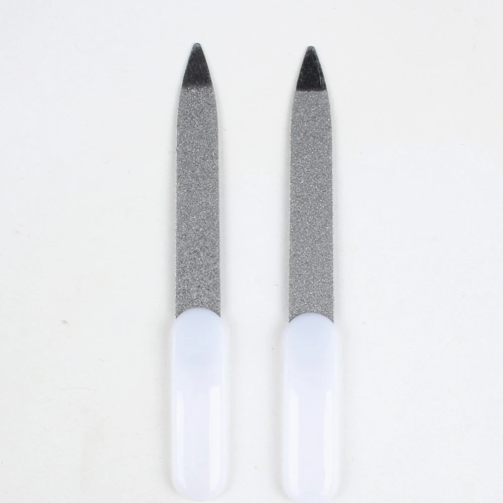 

Nail File Stainless Steel Smooth Handle Lightweight Quick Manicure Pedicure Natural Acrylic Nails Buffer Fingernail Women Nail