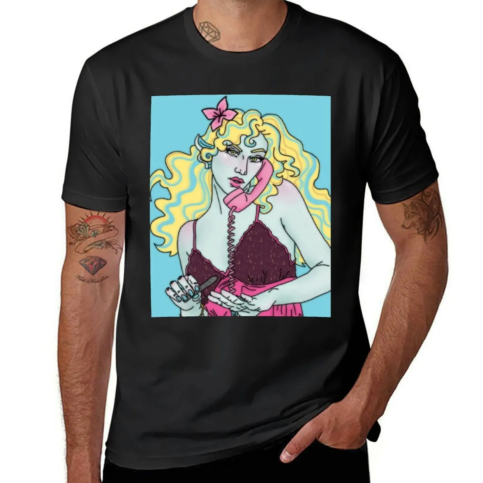 Lagoona On The Phone T-Shirt customs cute tops sweat men t shirt