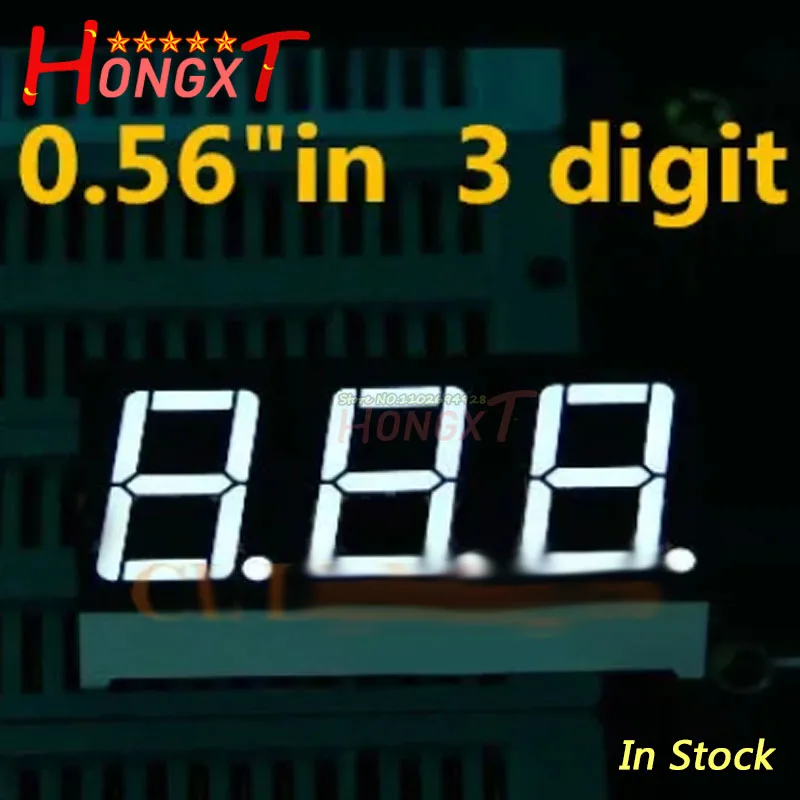 

(20PCS)0.56 inch white 3 digit LED Display Module 0.56" 0.56in DIP digital tube Common cathode 7 Segment 3 Digital LED Display