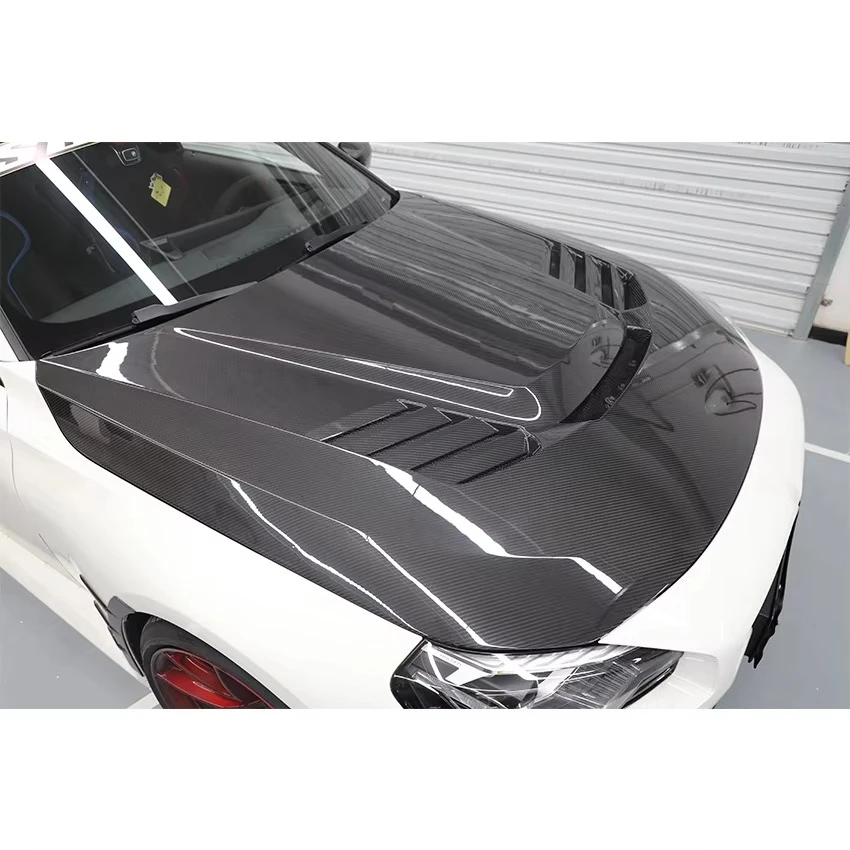 For G87 M2 Carbon Fiber V style Dry Carbon Fiber Hood Bonnet Car Body Kit 3